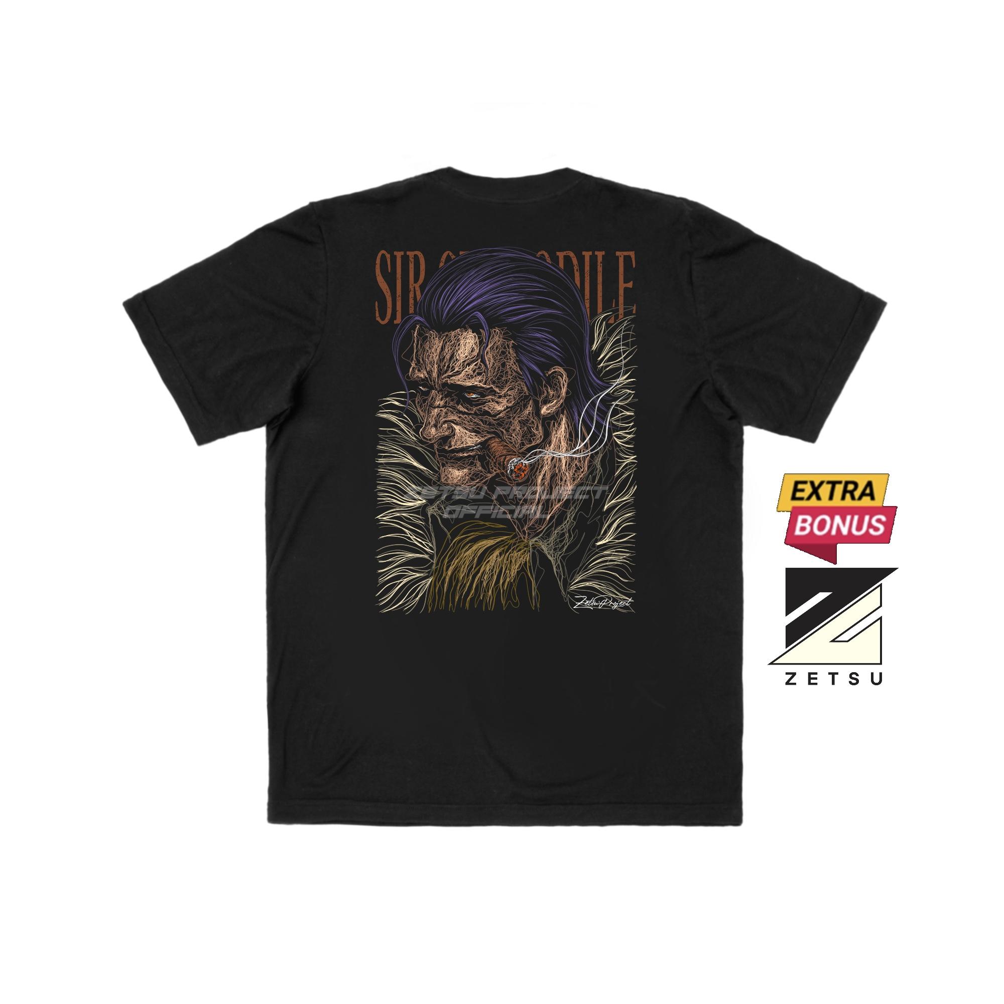 Zetproject Zetsu - Kaos Tshirt Anime Distro Hitam Pria Wanita Lengan Pendek - Crocodile-4