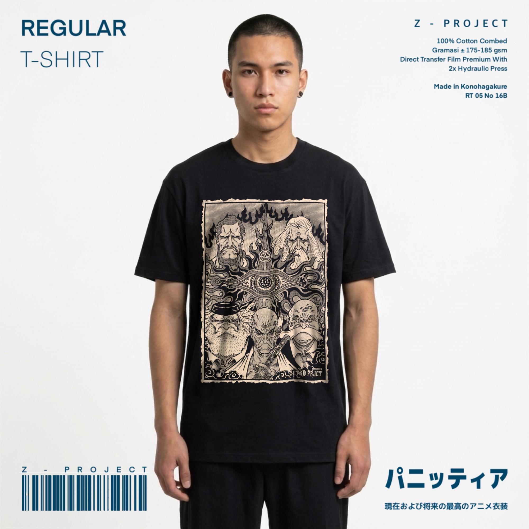 Zetproject Zetsu - Kaos Tshirt Anime Distro Hitam Pria Wanita Lengan Pendek - Fivegoro