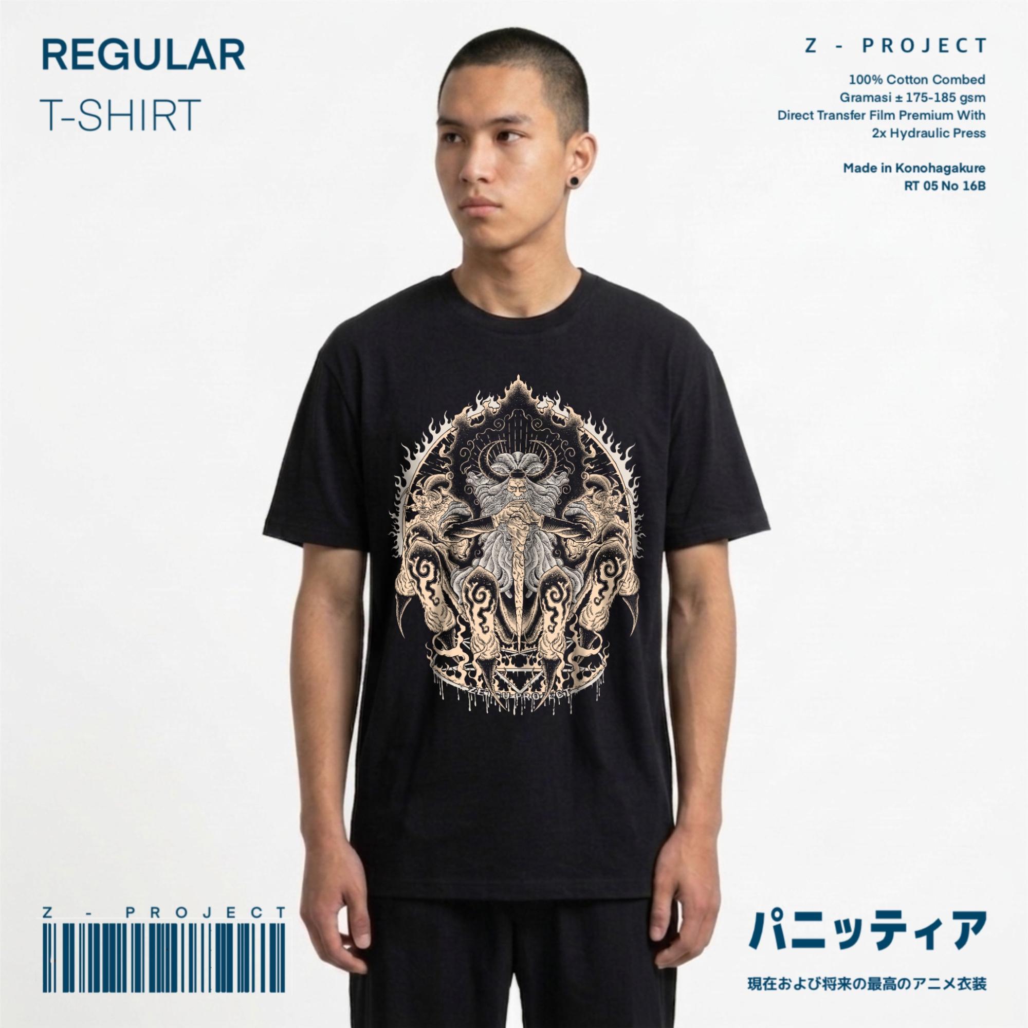 Zetproject Zetsu - Kaos Tshirt Anime Distro Hitam Pria Wanita Lengan Pendek - Saturn