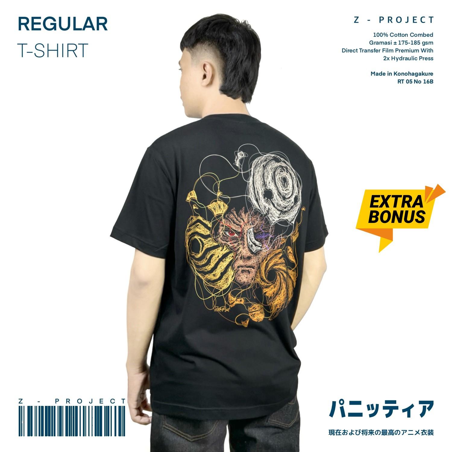 Zetproject Zetsu - Kaos Tshirt Anime Distro Hitam Pria Wanita Lengan Pendek - Obito