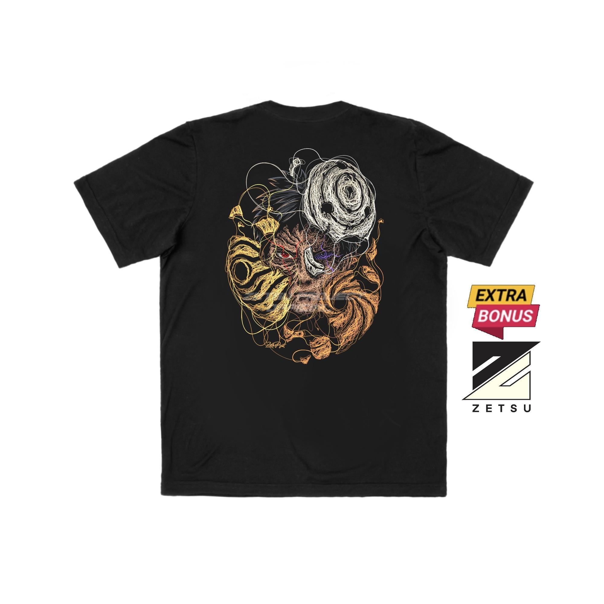 Zetproject Zetsu - Kaos Tshirt Anime Distro Hitam Pria Wanita Lengan Pendek - Obito-3
