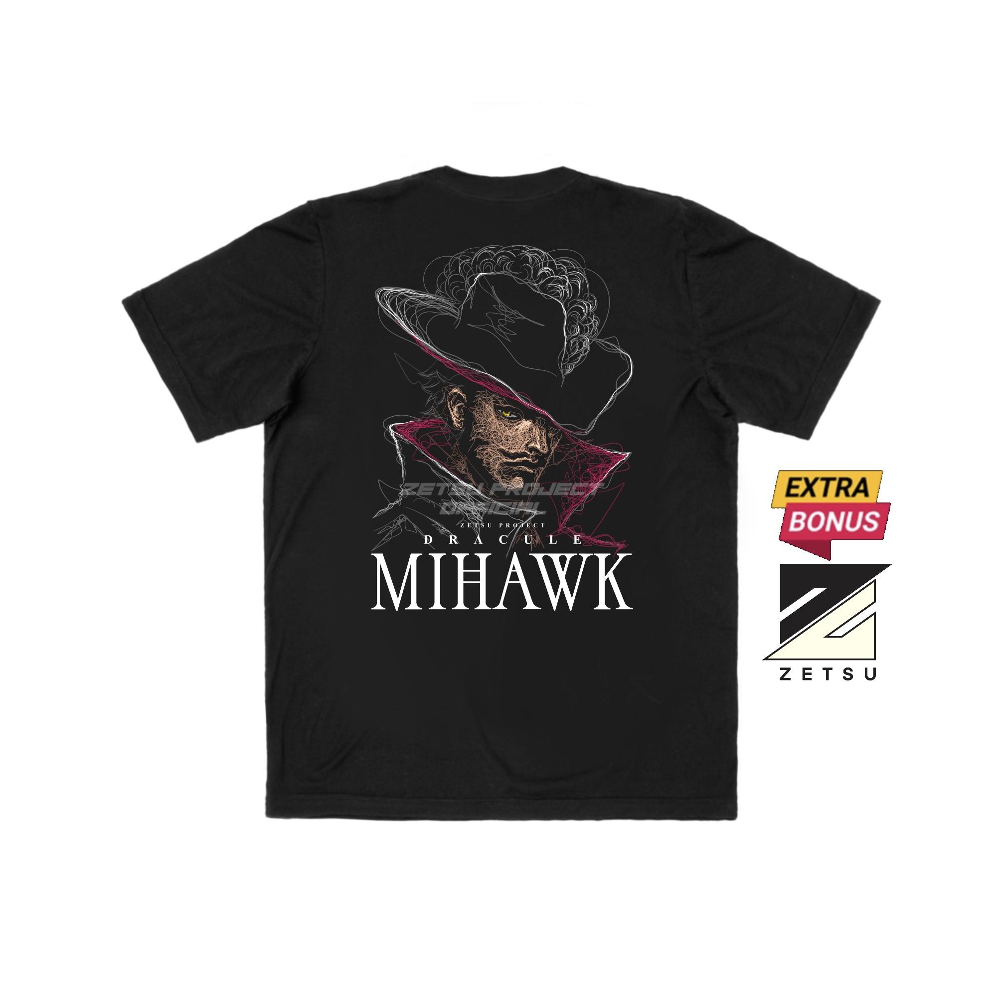 Zetproject Zetsu - Kaos Tshirt Anime Distro Hitam Pria Wanita Lengan Pendek - Mihawk-4