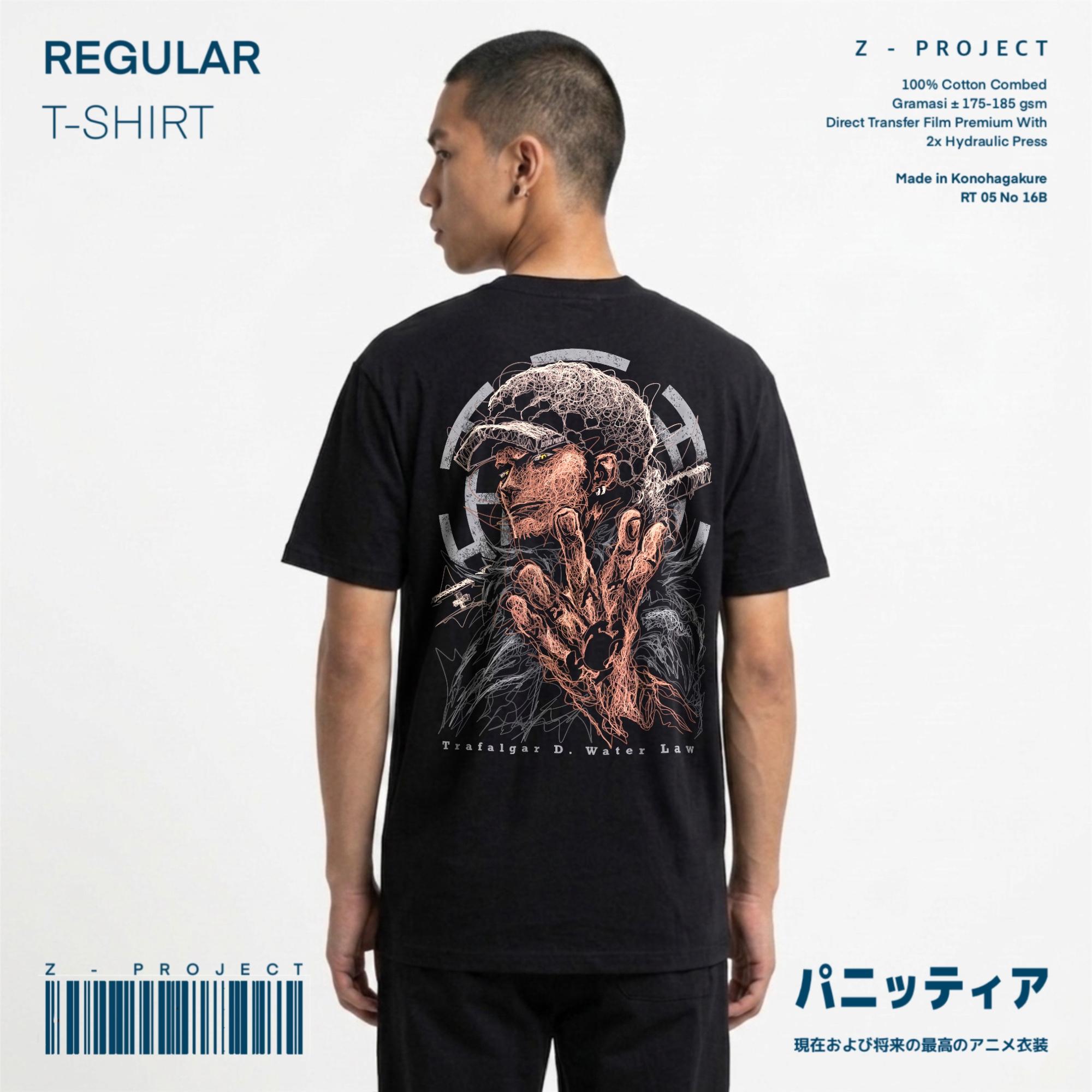 Zetproject Zetsu - Kaos Tshirt Anime Distro Hitam Pria Wanita Lengan Pendek - Law