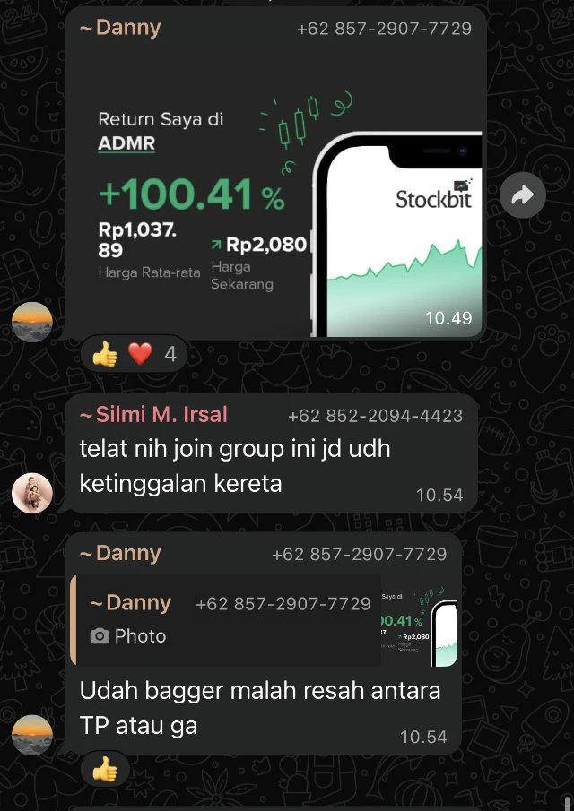 Testimoni member Earnfinc tentang return ADMR