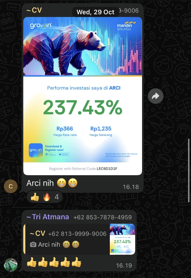 Testimoni member Earnfinc tentang ARCI