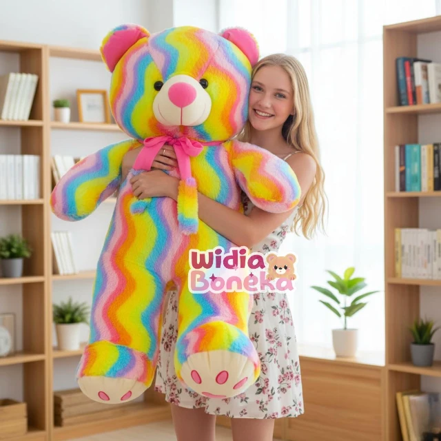 Widia Boneka Teddy Bear Syal Telapak XL 70cm Bahan Rasfur 