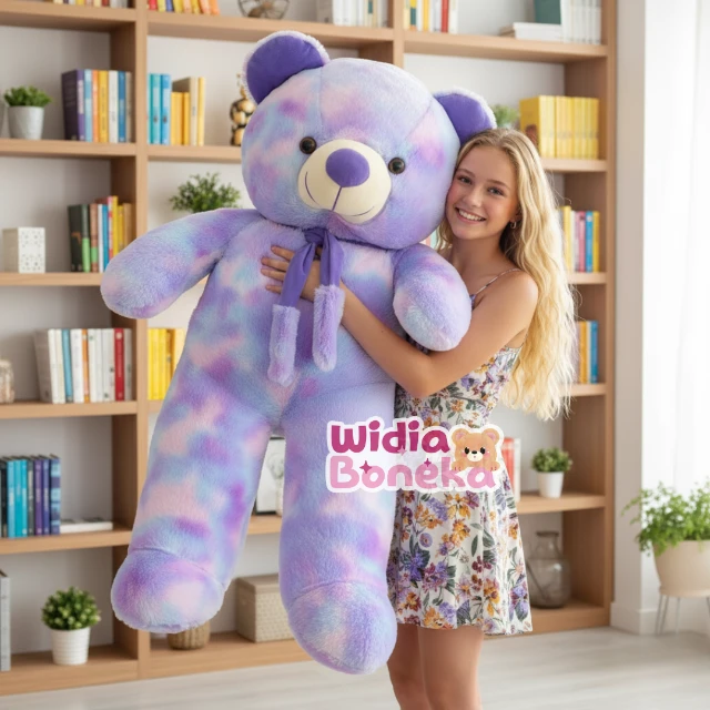 BONEKA TEDDY BEAR JUMBO RAINBOW 90CM