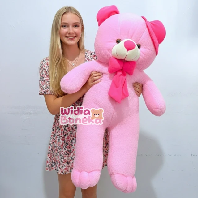 Boneka Teddy Bear Topi Pita JUMBO 90cm Bahan Import Kualitas Premium