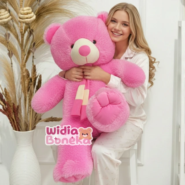 Boneka Teddy Bear Syal Salur Jari 70 Cm Doll