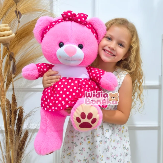 Boneka Teddy Bear Smile Kaki Telapak Dan Printing 45 cm