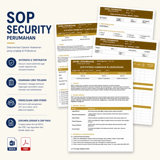 SOP Security Cluster Perumahan + Bonus Spesial
