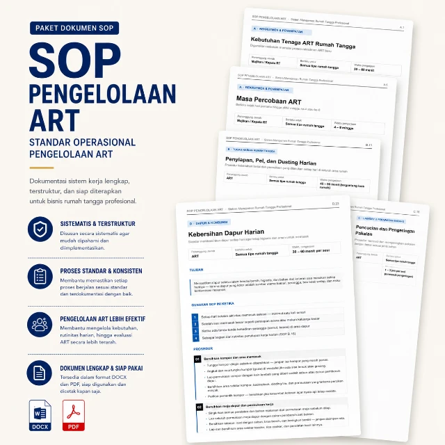 SOP Pengelolaan ART (Asisten Rumah Tangga) + Bonus