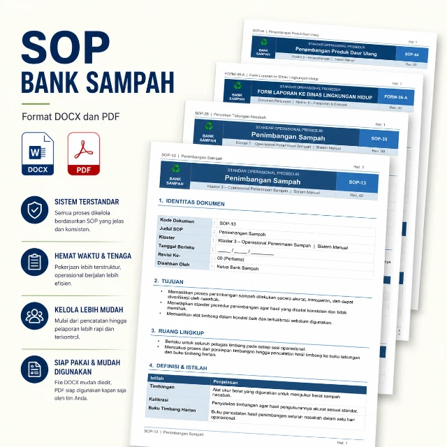 SOP Bank Sampah + Dokumen Formulir & Checklist