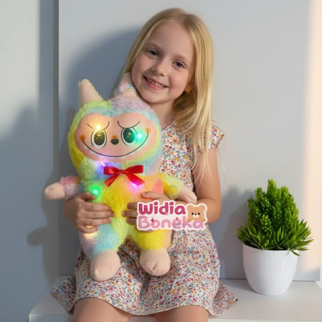 Boneka Labubu The Monsters Macaron Biru - Lembut, Lucu, dan Aman untuk Anak