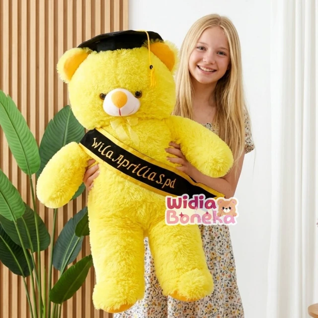 Boneka Wisuda Bear XL + Slempang Bordir 70 cm