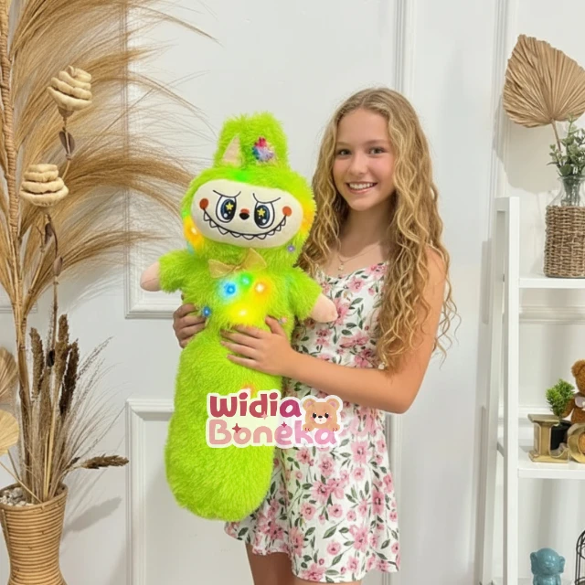 Boneka Guling Labubu Polos/Lampu Led Boneka Mainan Anak