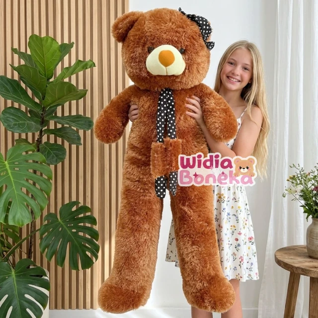 BONEKA JUMBO TEDDY BEAR TOPI SYAL UKURAN 1.2 METER BESAR