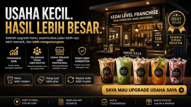 Visual hasil peserta setelah upgrade menu minuman