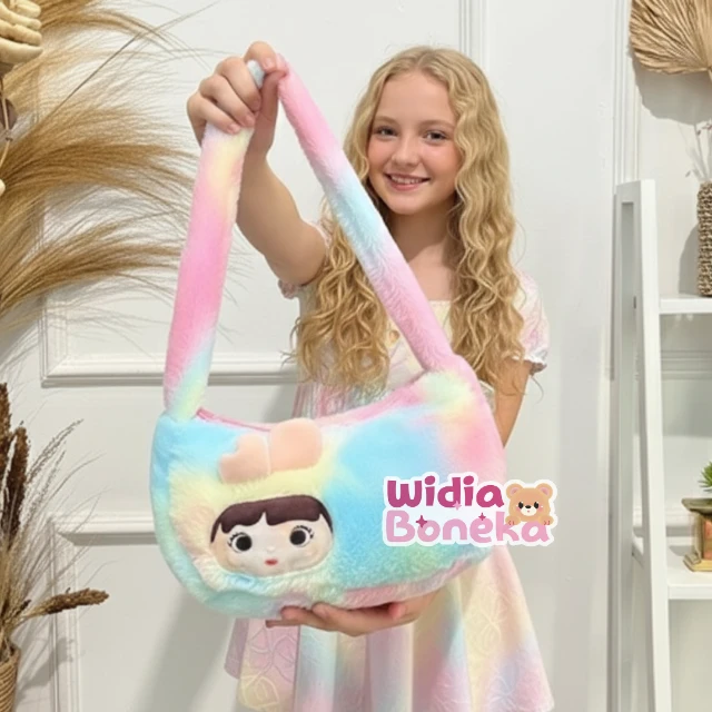 Tas Sling Bag Boneka Labubu Lucu Dan Lembut, Untuk Anak Anak Atau pun Remaja