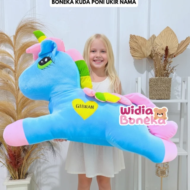 CUSTOM NAMA BONEKA KUDA PONY HORSE PLUSH DOLL JUMBO