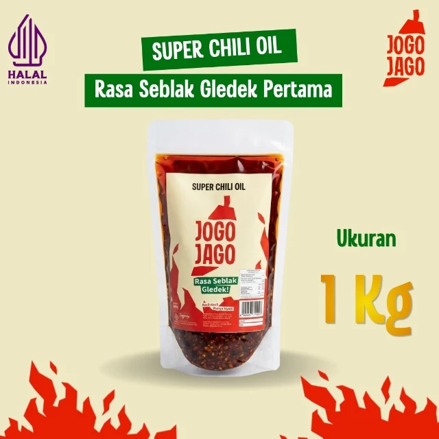 Pouch 1 Kg Jogojago Chili Oil Rasa Seblak Gledek Pertama di Indonesia