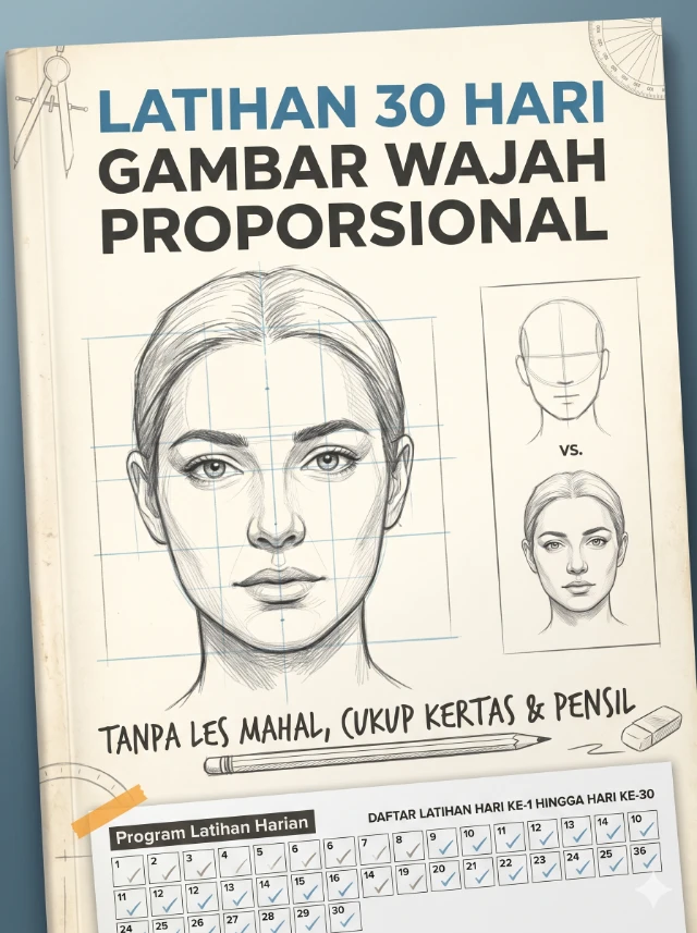 Latihan menggambar wajah proporsional 30 hari