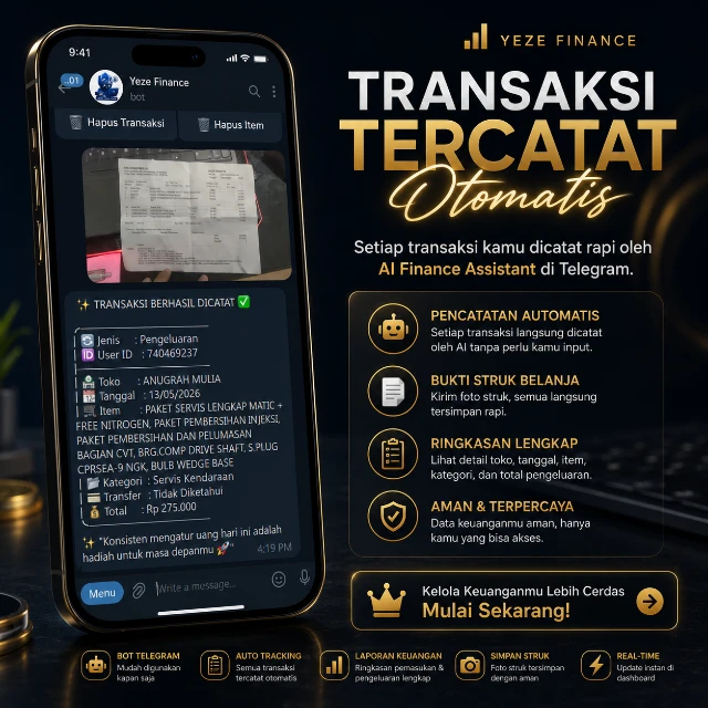Kelola Keuangan Tanpa Ribet. Langsung Dari WhatsApp / Telegram