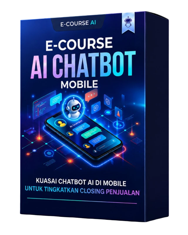 Ecourse AI Chatbot Mobile Premium 3D Mockup